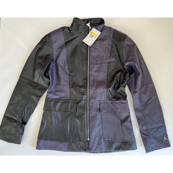Nike Women’s Air Jordan Full Zip Jacket Black/Purple DJ2716-010 Size S NWT - Picture 6 of 12